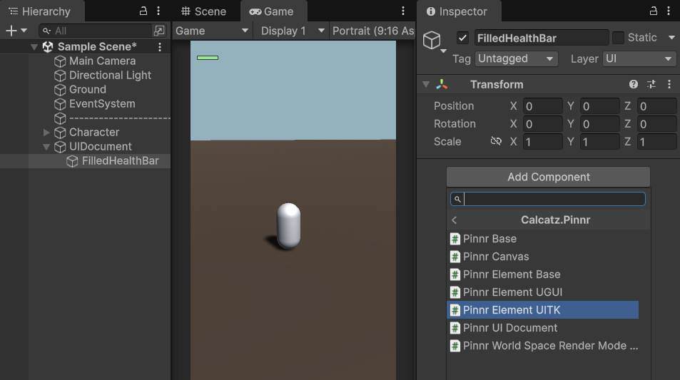 Add Pinnr Element UITK