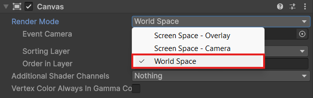 World Space Render Mode